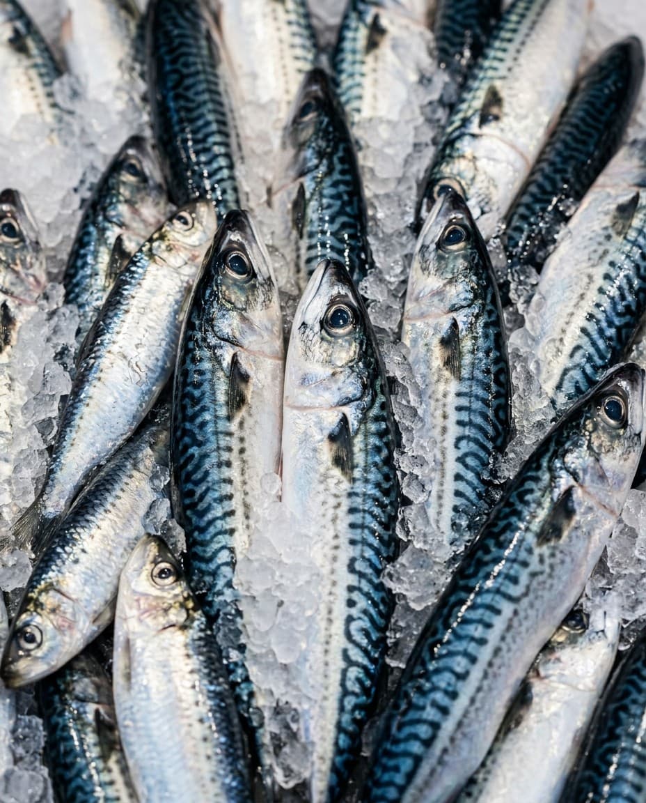 Mackerel packed in ice