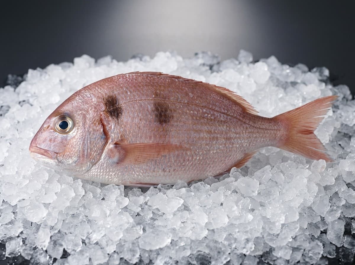 Blackspot seabream, pink tones, whole fresh fish