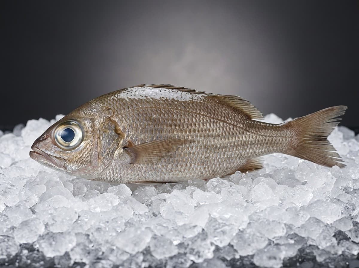 Bigeye grunt small fish in bulk on ice